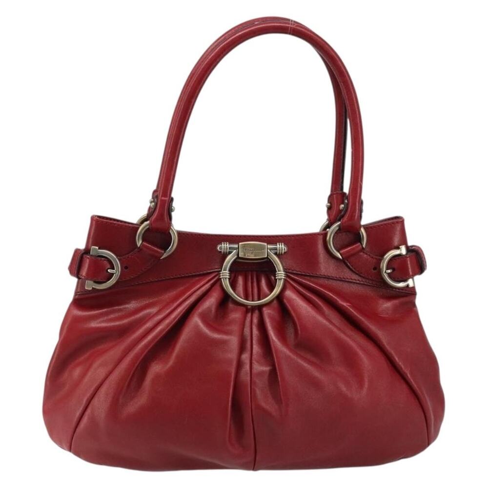 Salvatore Ferragamo Leather Gancini Handbag Red